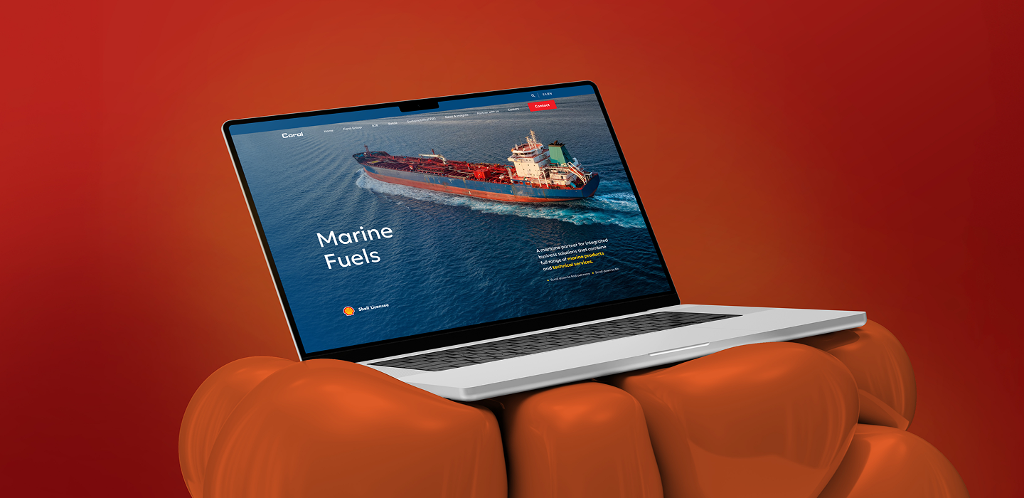 laptop image showcasing Coral website 
