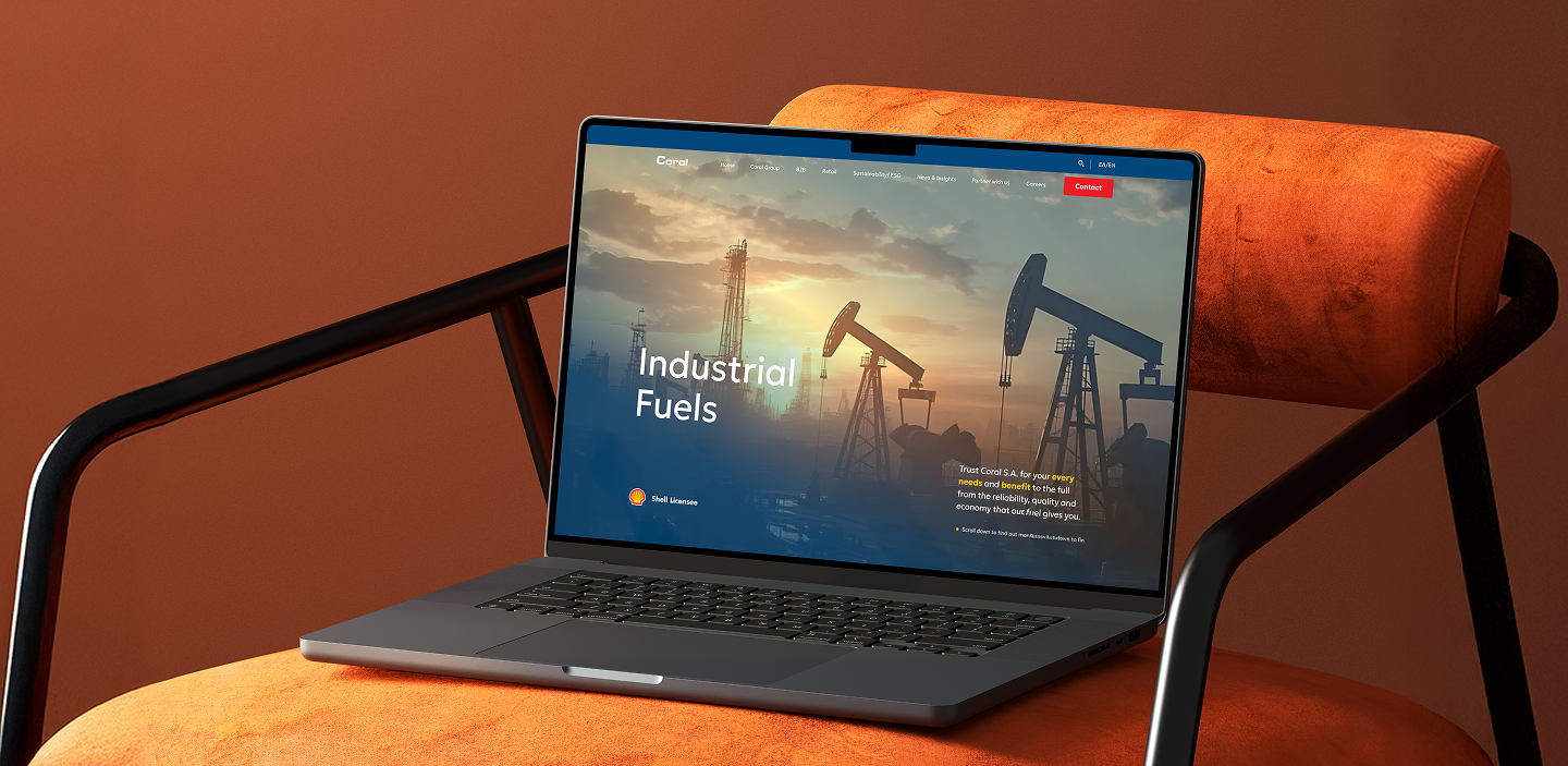 Laptop image showcasing Coral website